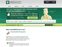 Tablet Screenshot of needmypassword.com